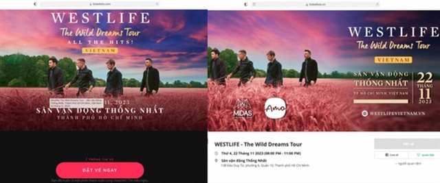 Cảnh báo lừa đảo bán vé concert Westlife qua website giả mạo