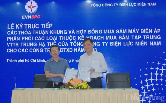 EVNSPC: Ký kết hợp đồng mua sắm máy biến áp phân phối cho các công trình đầu tư xây dựng năm 2023