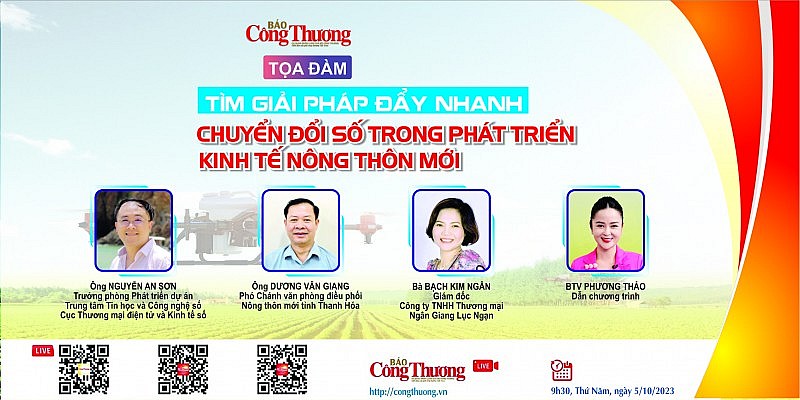 Ngày 5/10, Báo Công Thương tổ chức Toạ đàm: Tìm giải pháp đẩy nhanh chuyển đổi  số trong  phát  triển  kinh  tế  nông  thôn  mới