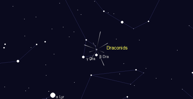 Mưa sao băng Draconids. Ảnh theskylive