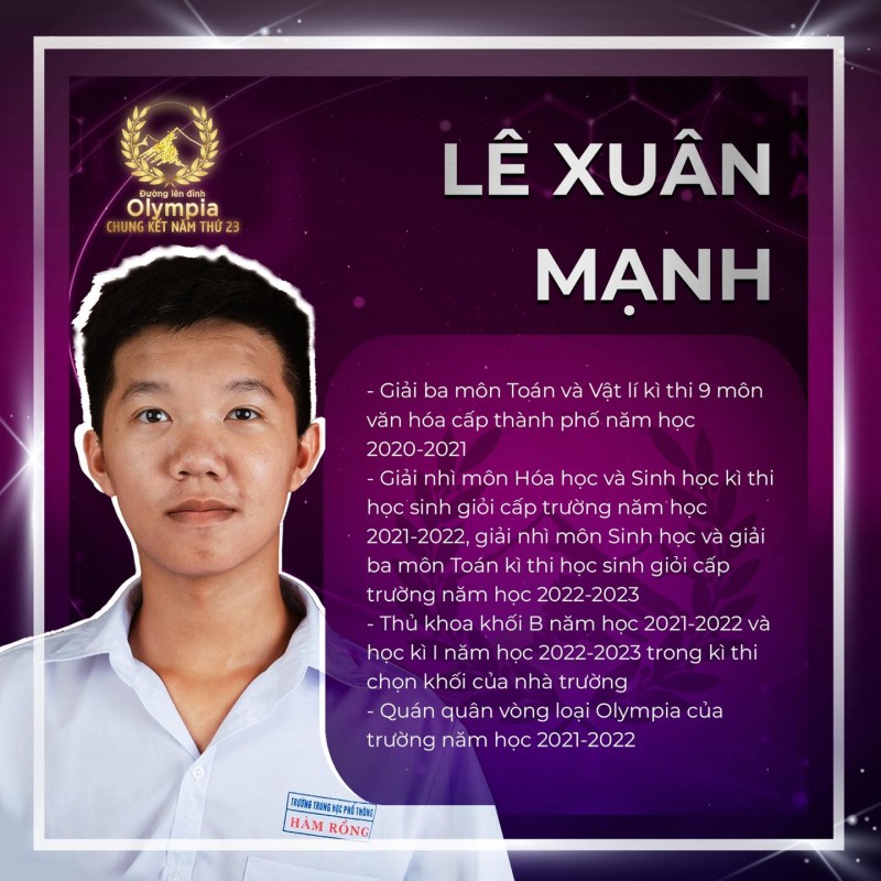 Lê Xuân Mạnh. Ảnh fanpage chương trình