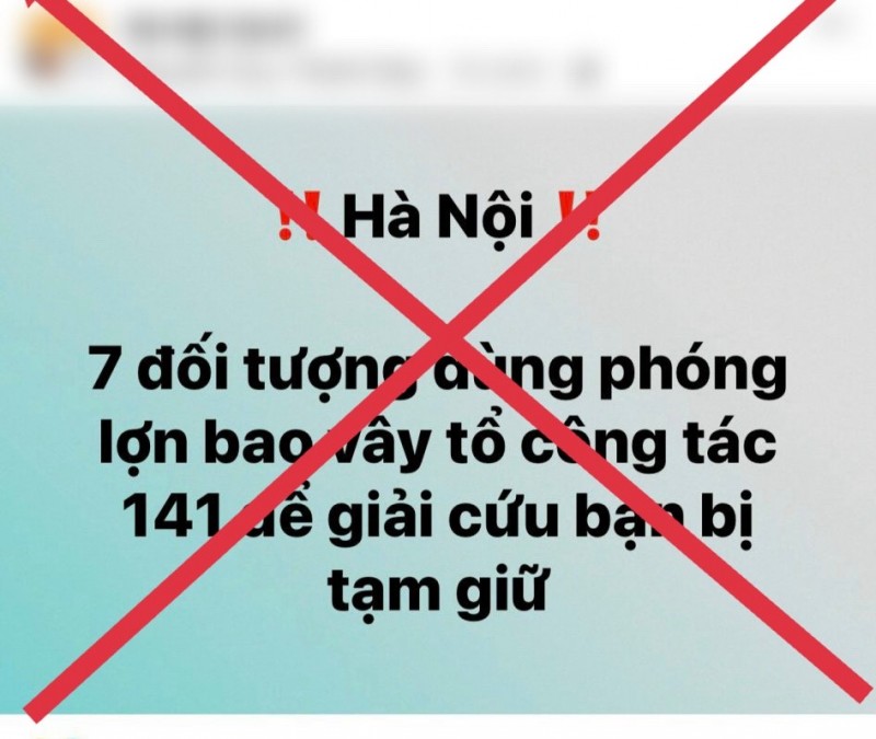 Hà Nội: Không có việc 'Tổ công tác 141 bị 7 đối tượng dùng phóng lợn bao vậy'