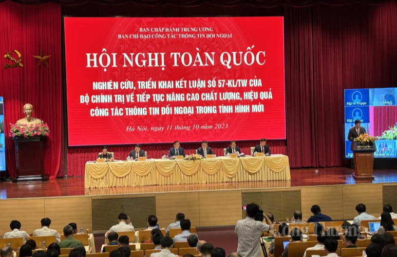 Hội nghị toàn quốc nghiên cứu, triển khai Kết luận 57 của Bộ Chính trị về tiếp tục nâng cao chất lượng, hiệu quả thông tin đối ngoại.