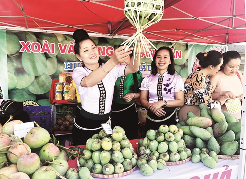 Sơn La đẩy mạnh xúc tiến tiêu thụ nông sản thông qua các hội chợ, triển lãm trong và ngoài tỉnh (Ảnh: Thúy Hồng)