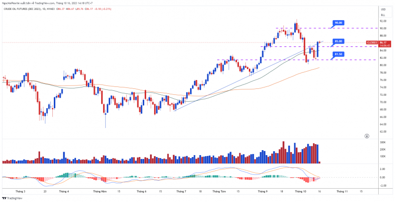 ĐỒ THỊ DẦU WTI THÁNG 12/2023 – KHUNG D1