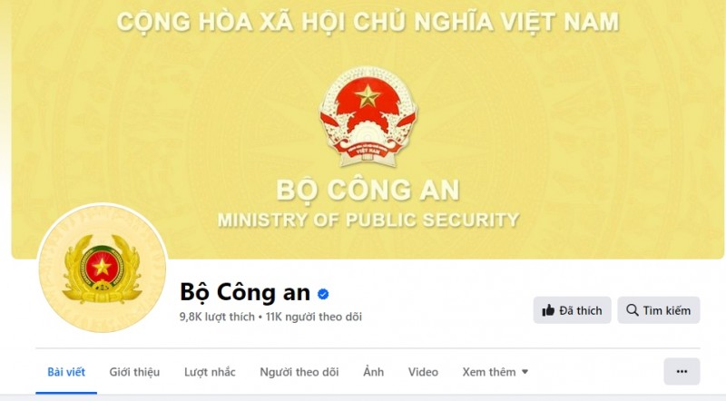 Bộ Công an có Fanpage chính thức trên Facebook