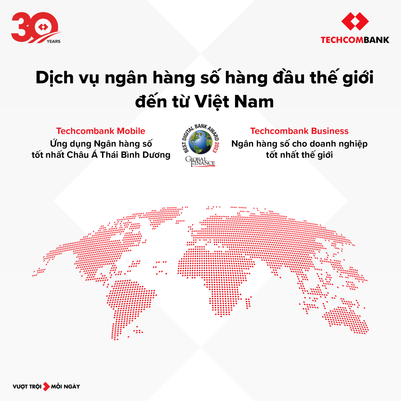 Techcombank nhận 2 giải thưởng về dịch vụ ngân hàng số hàng đầu thế giới