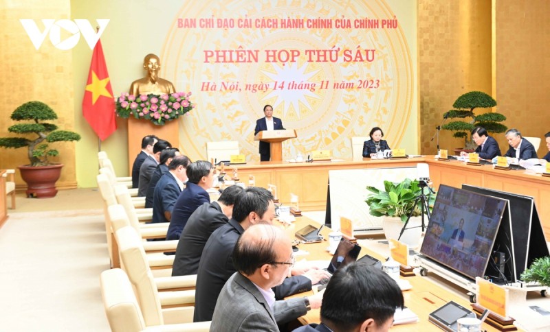 Thủ tướng Phạm Minh Chính chủ trì phiên họp Ban Chỉ đạo Cải cách hành chính của Chính phủ - Ảnh: VGP/Nhật Bắc