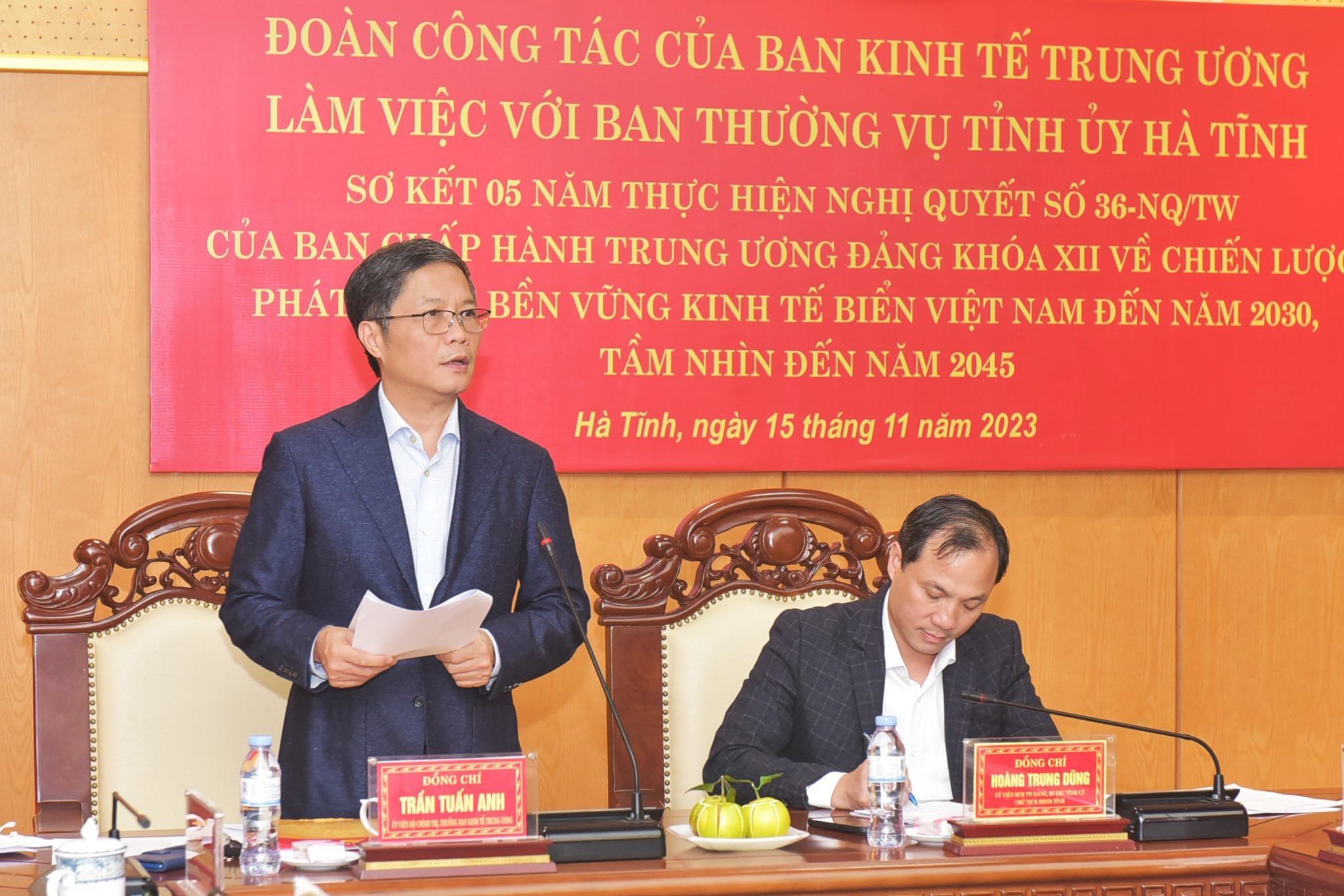 Trưởng Ban Kinh tế Trung ương: Hà Tĩnh cần khai thác hiệu quả tiềm năng kinh tế biển