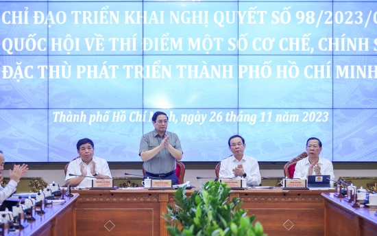 Thủ tướng chủ trì Hội nghị về thực hiện thí điểm cơ chế đặc thù phát triển TPHCM