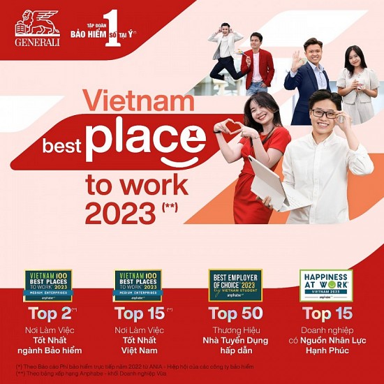 Generali Việt Nam được vinh danh với 4 giải thưởng trong Top “Nơi làm việc tốt nhất Việt Nam 2023”