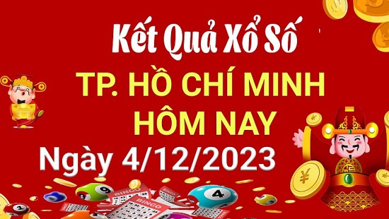 XSHCM 4/12, Kết quả xổ số TP.HCM hôm nay 4/12/2023, KQXSHCM thứ Hai ngày 4 tháng 12