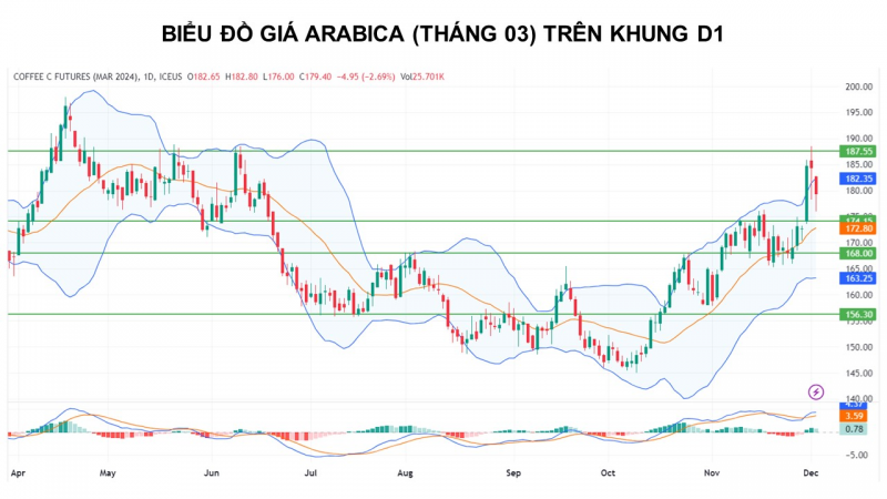 Giá cà phê có thể biến động trên các mức chặn quan trọng