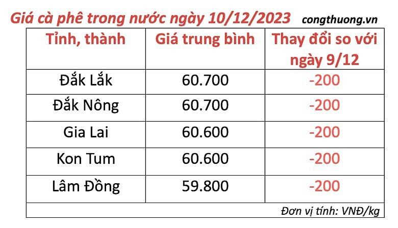 Giá cà phê trong nước ngày 8/12 giảm nhẹ. Ảnh minh họa