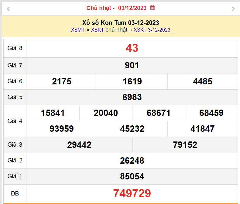 XSKT 3/12, Kết quả xổ số Kon Tum hôm nay 3/12/2023, KQXSKT chủ Nhật ngày 3 tháng 12