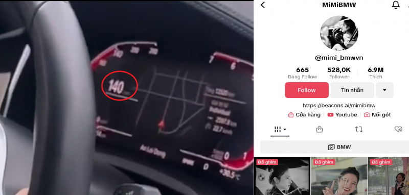 TP. Hồ Chí Minh: Xác minh thông tin hot Tiktoker “Diễm Mi BMW” chạy ô tô 140km/h