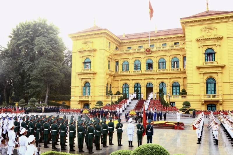 Lễ đón Tổng Bí thư, Chủ tịch nước Trung Quốc thăm cấp Nhà nước tới Việt Nam