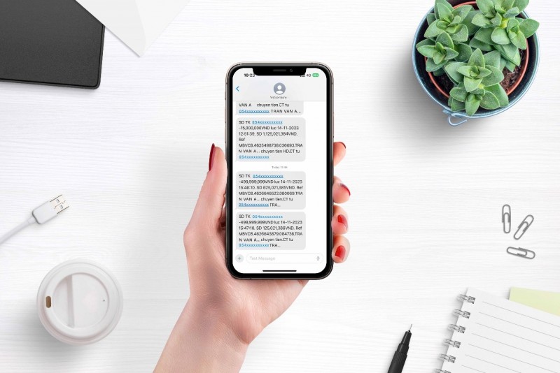 Vietcombank điều chỉnh phí dịch vụ SMS Banking từ 1/1/2024
