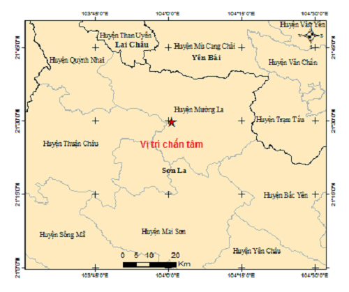 Xảy ra 2 trận động đất tại Sơn La và Kon Tum trong ngày 24/12