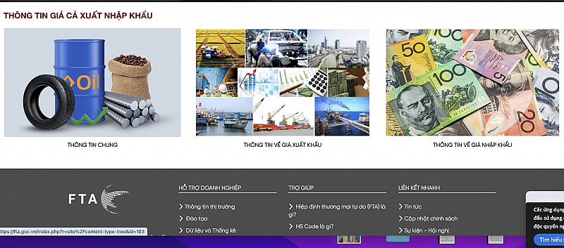 Tra cứu thông tin thị trường xuất nhập khẩu trên Cổng FTAP
