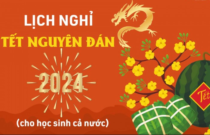 Chi tiết lịch nghỉ Tết Âm lịch 2024 của học sinh 63 tỉnh, thành