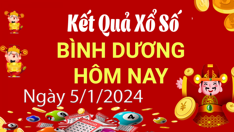 XSBD 5/1, Kết quả xổ số Bình Dương hôm nay 5/1/2024, KQXSBD thứ Sáu ngày 5 tháng 1