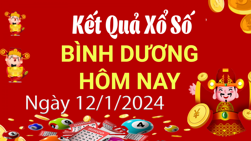 XSBD 12/1, Xem kết quả xổ số Bình Dương hôm nay 12/1/2024, xổ số Bình Dương ngày 12 tháng 1