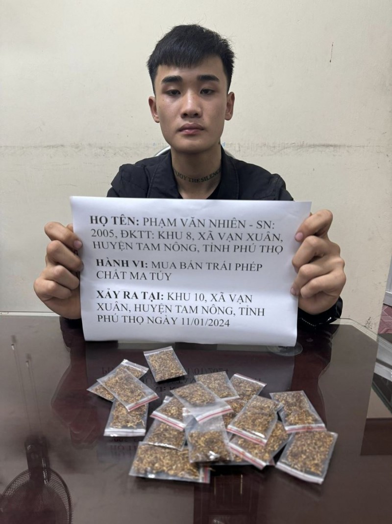 Phú Thọ: Công an huyện Tam Nông phát hiện vụ việc ma túy, thuốc lá điện tử