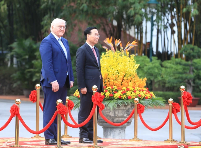 Chủ tịch nước Võ Văn Thưởng chủ trì Lễ đón Tổng thống Đức Frank-Walter Steinmeier