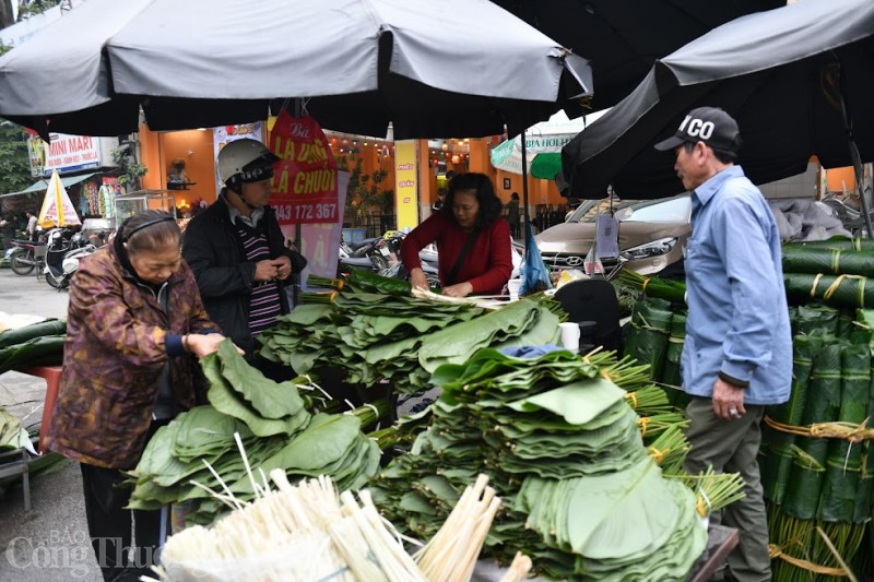 Chợ lá dong lâu đời nhất Hà Nội nhộn nhịp ngày cận Tết