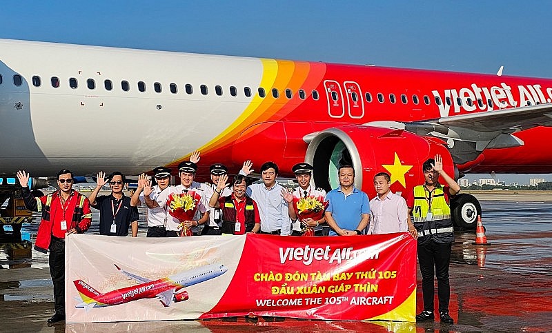 Đầu Xuân Giáp Thìn Vietjet đón chào tàu bay mới thứ 105