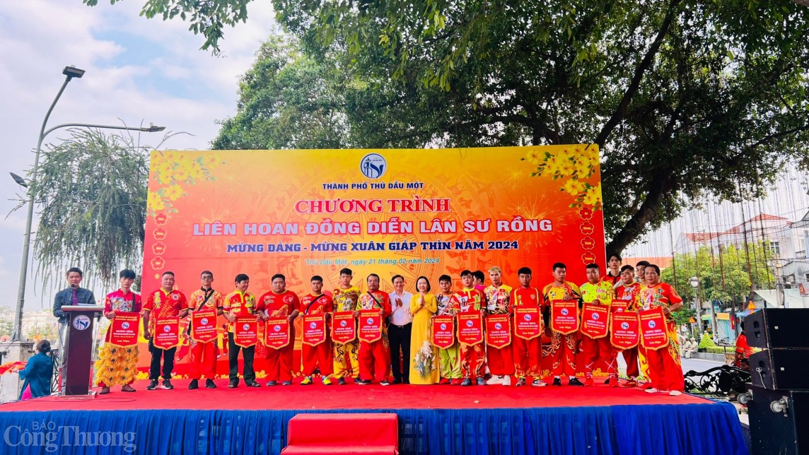 Bình Dương: Liên hoan nghệ thuật biểu diễn múa lân - sư - rồng mừng Đảng, mừng Xuân Giáp Thìn 2024