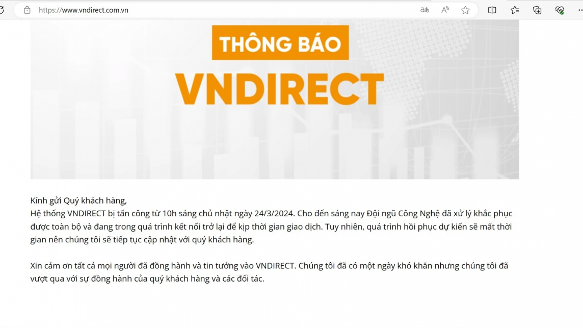 VNDIRECT bị “đánh sập”, nhà đầu tư giao dịch thế nào?