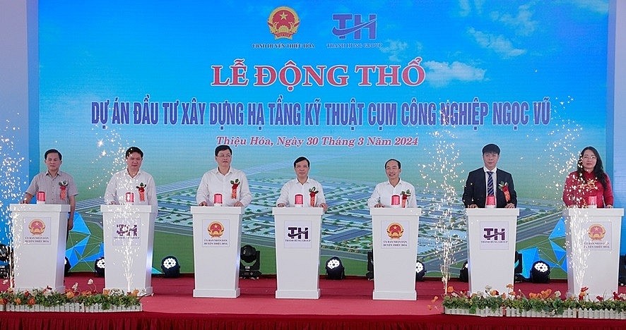 Thanh Hóa: Động thổ dự án hạ tầng kỹ thuật Cụm công nghiệp Ngọc Vũ 350 tỷ đồng