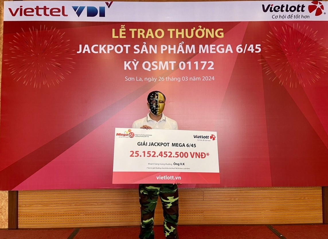 V.K. nhận giải Jackpot trị giá hơn 25 tỷ đồng