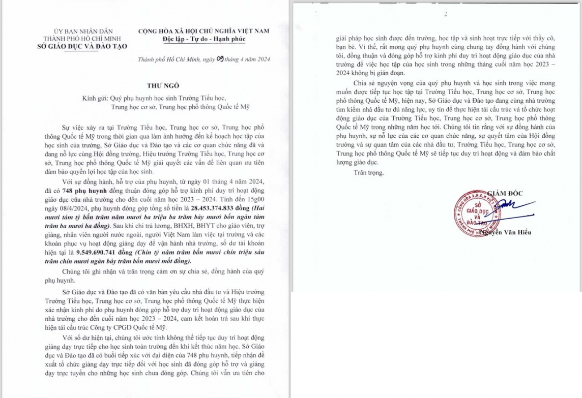 Vụ Trường Quốc tế Mỹ Việt Nam: Được phụ huynh góp 28 tỷ đồng vẫn không thể duy trì hoạt động