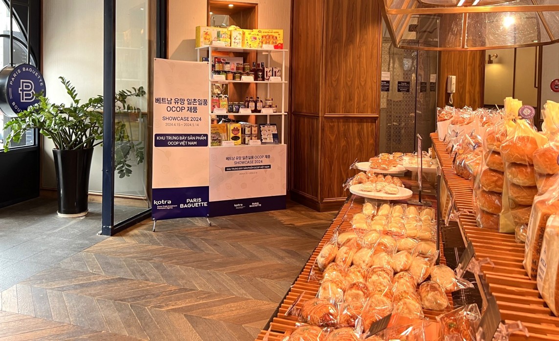 Cửa hàng Paris Baguette ở 	TP. Hồ Chí Minh đang trưng bày 22 sản phẩm OCOP