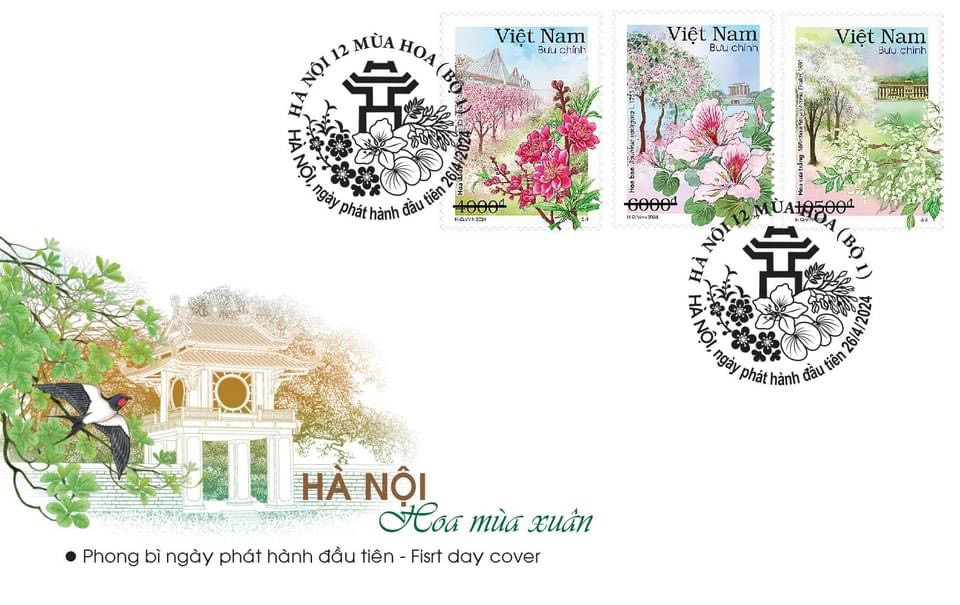 Phát hành bộ tem “Hà Nội 12 mùa hoa”