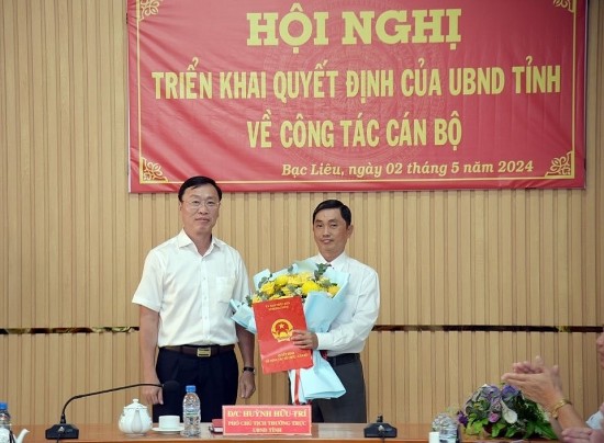 Bạc Liêu bổ nhiệm Phó Giám đốc Sở Xây dựng