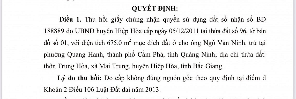 Bắc Giang: Nhiều cán bộ của huyện Hiệp Hòa phải kiểm điểm trách nhiệm liên quan đất đai