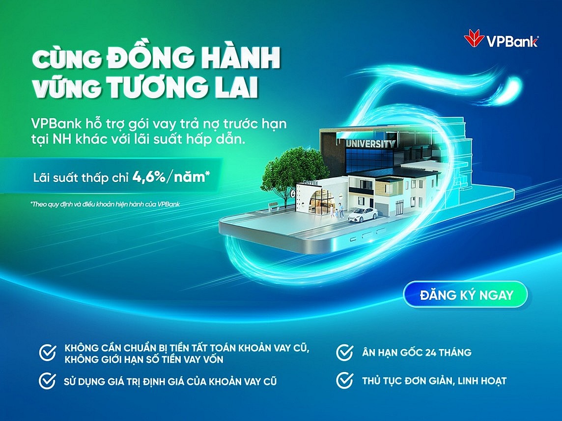 VPBank ra mắt gói vay tái tài trợ, lãi suất chỉ từ 4,6%/năm