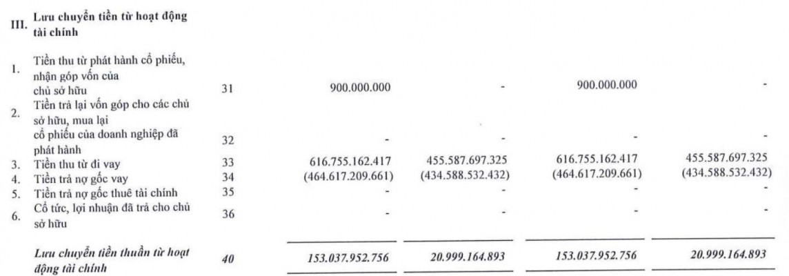 Công ty Nagakawa đã vay 616,7 tỷ đồng trong 3 tháng đầu năm (Ảnh chụp Báo cáo tài chính của doanh nghiệp).
