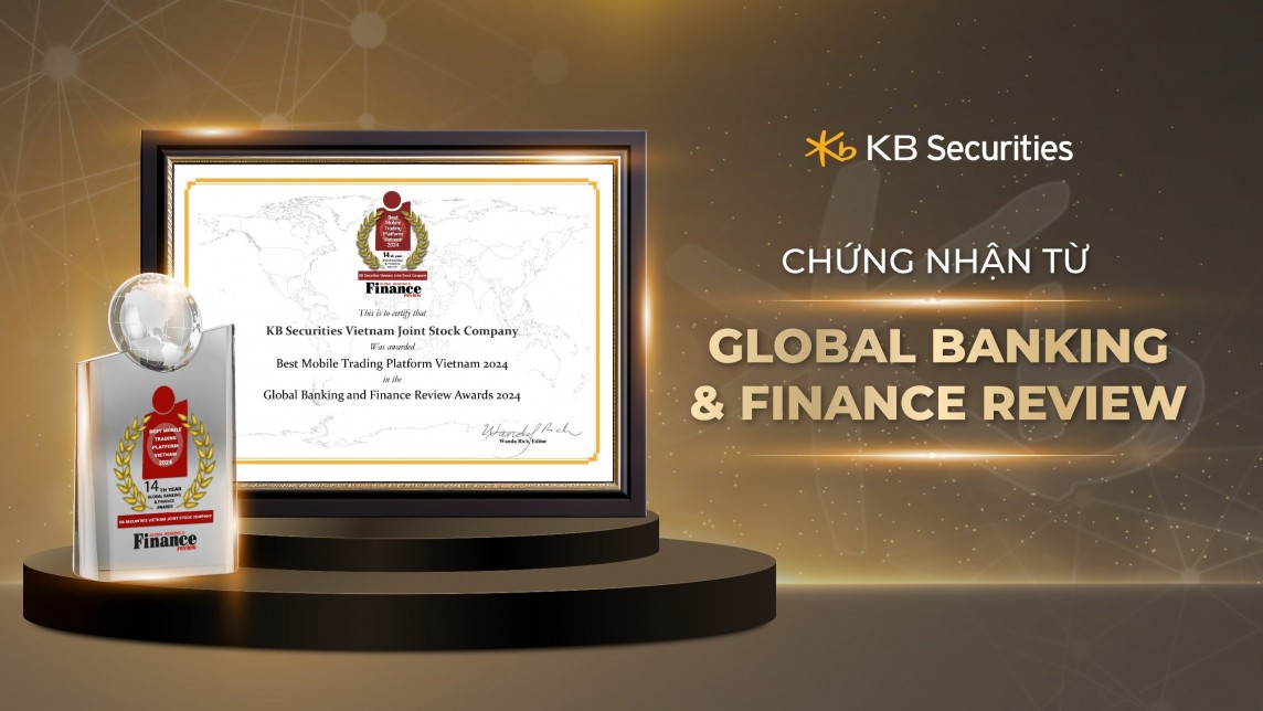 Chứng khoán KB Việt Nam thắng giải quốc tế Global Banking & Finance Review ngay lần đầu tham dự