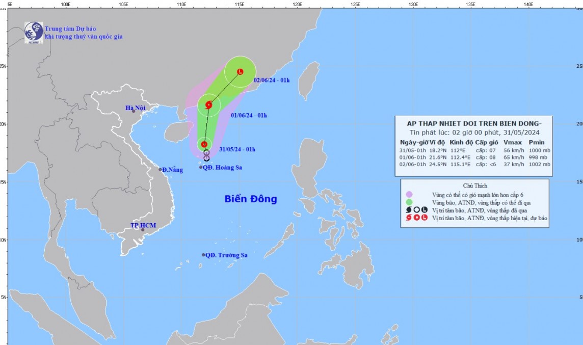 Tin mới nhất về áp thấp nhiệt đới trên biển Đông