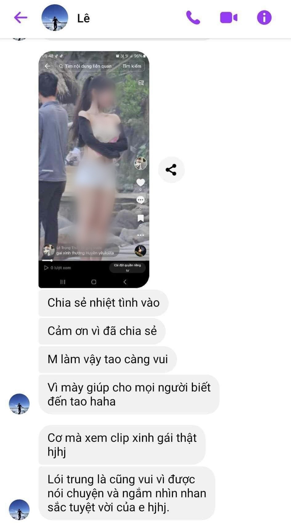 TikTok cachep66666 tung hàng loạt video nhạy cảm của nhiều bạn trẻ để trục lợi