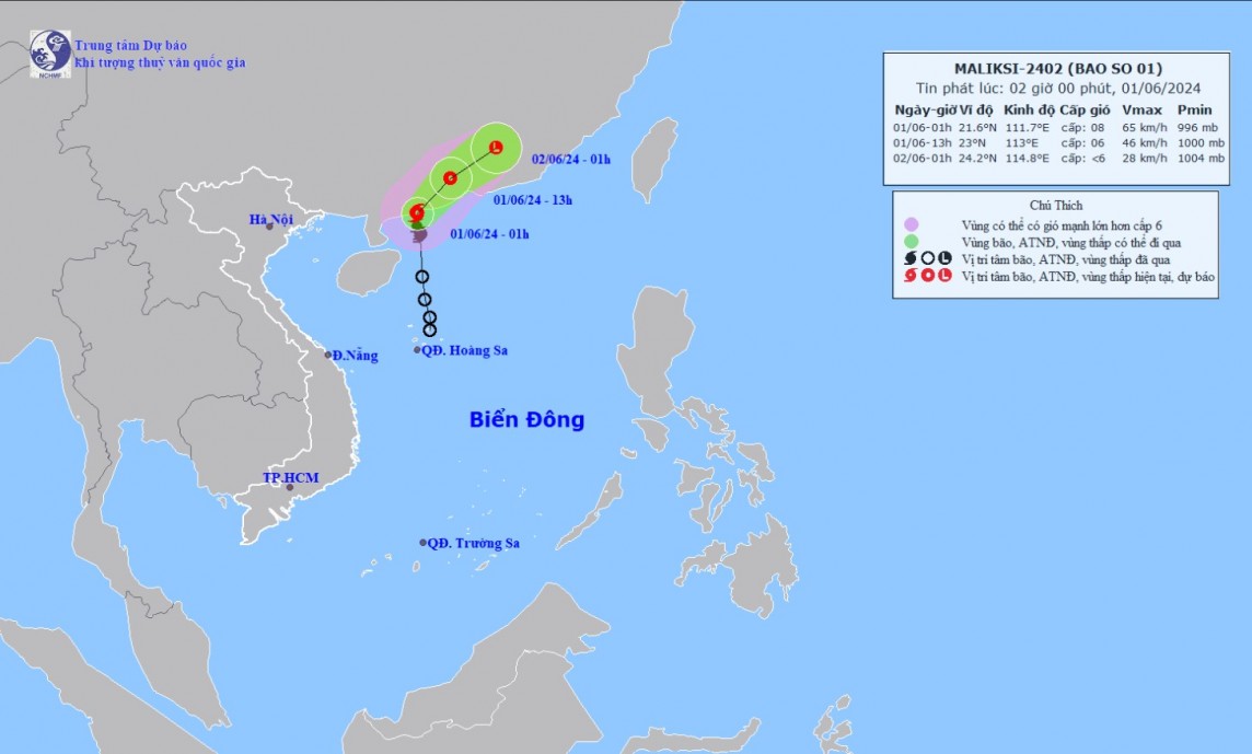 Dự báo thời tiết hôm nay ngày 1/6/2024: Tin áp thấp nhiệt đới, gió mạnh và mưa lớn