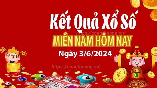 Kết quả Xổ số miền Nam ngày 3/6/2024, KQXSMN ngày 3 tháng 6, XSMN 3/6, xổ số miền Nam hôm nay