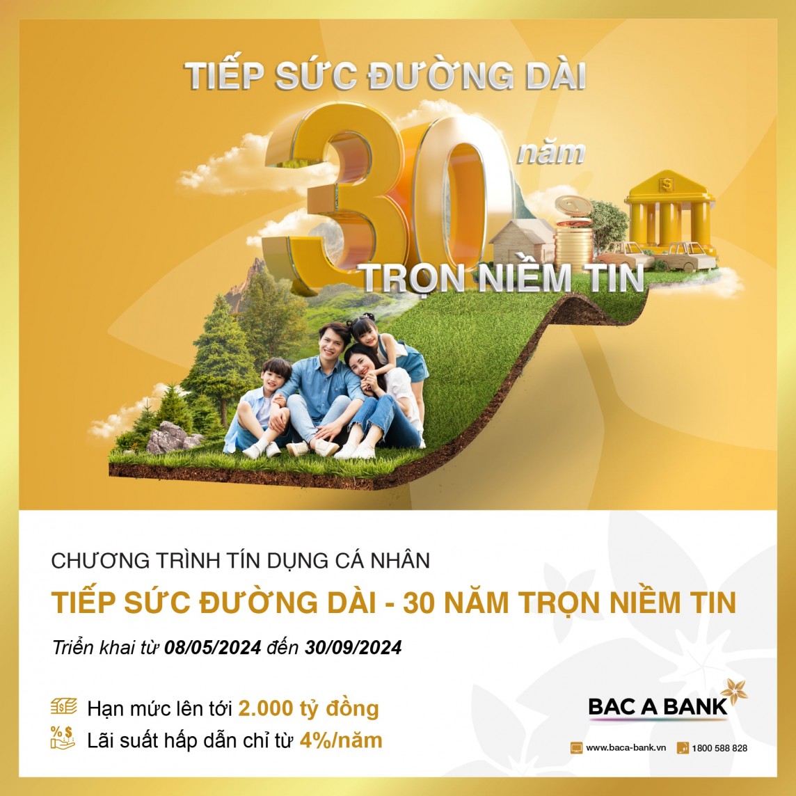 Bac A Bank giảm sâu lãi vay cho khách hàng cá nhân mừng kỷ niệm 30 năm thành lập