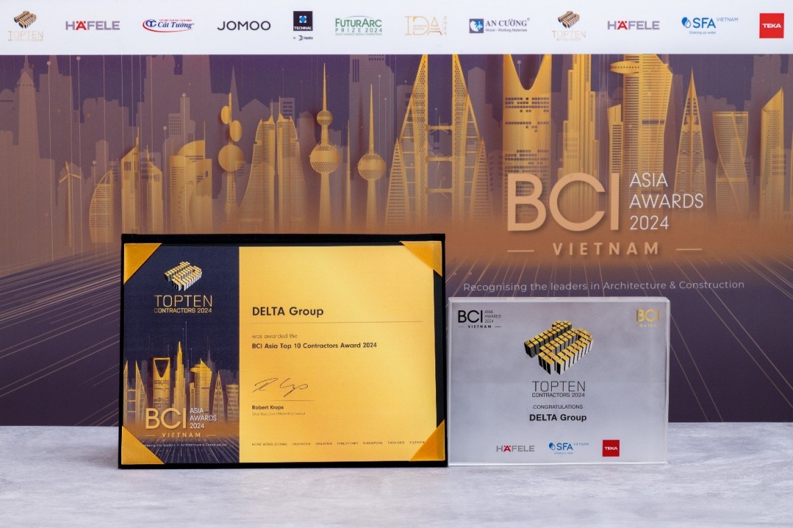 BCI Central vinh danh DELTA Group trong Top 10 nhà thầu hàng đầu Việt Nam 2024