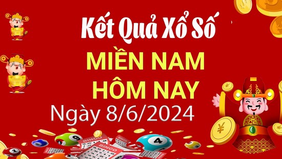 Kết quả Xổ số miền Nam ngày 8/6/2024, KQXSMN ngày 8 tháng 6, XSMN 8/6, xổ số miền Nam hôm nay